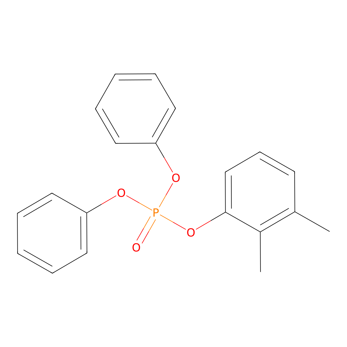 Phosphoric acid, dimethylphenyl diphenyl ester molecular structure, CAS 29660-68-2