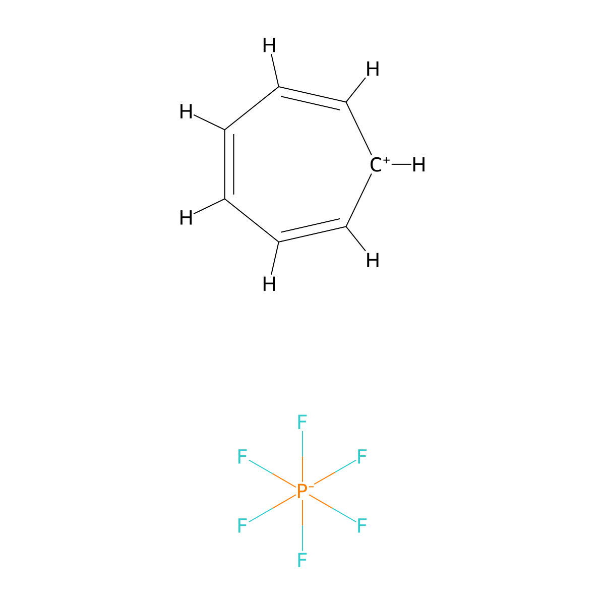 Cycloheptatrienylium, hexafluorophosphate(1-) (1:1) molecular structure, CAS 29663-54-5