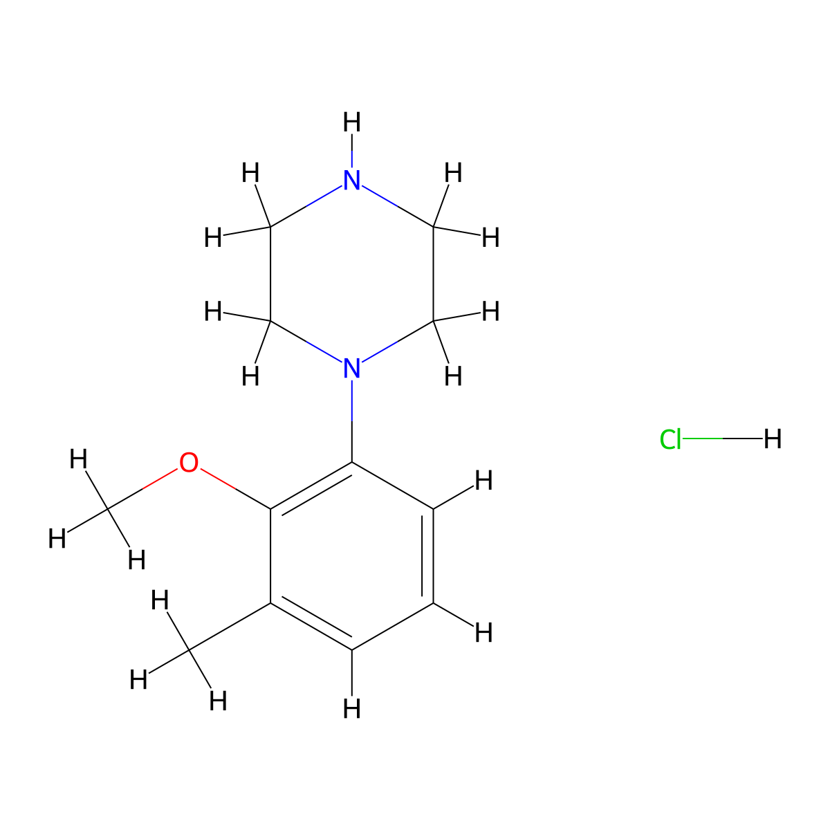 1-(2-Methoxy-3-methylphenyl)piperazine hydrochloride molecular structure, CAS 2966582-49-8