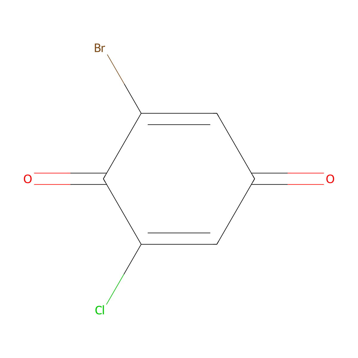 2-Bromo-6-chlorocyclohexa-2,5-diene-1,4-dione molecular structure, CAS 29666-56-6