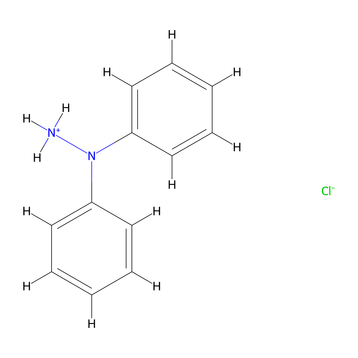 Hydrazine, 1,1-diphenyl-, hydrochloride molecular structure, CAS 29666-92-0