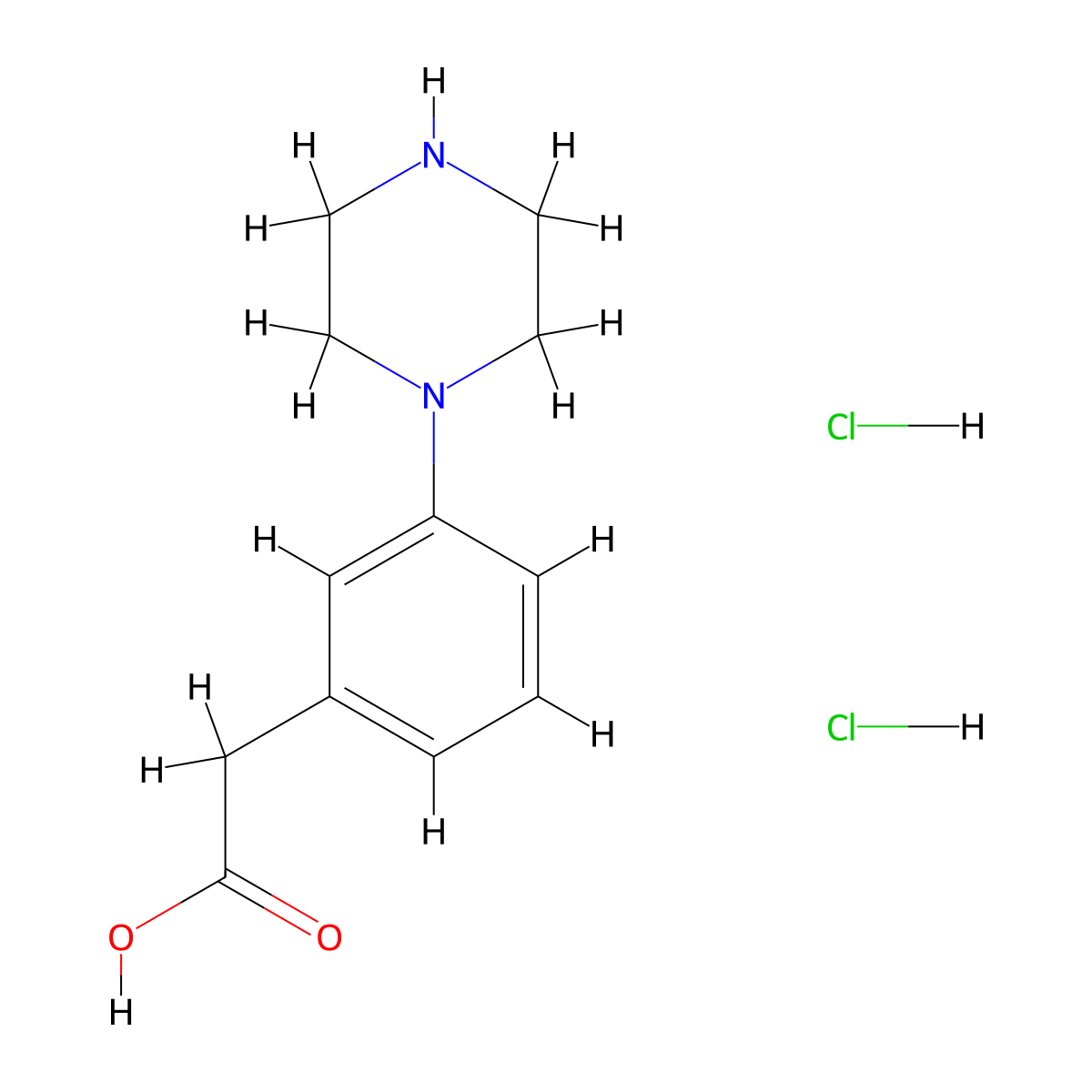 2-[3-(Piperazin-1-yl)phenyl]acetic acid dihydrochloride molecular structure, CAS 2966694-78-8