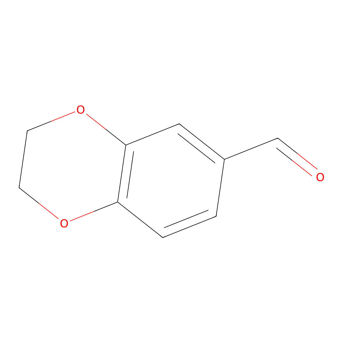 2,3-Dihydro-1,4-benzodioxin-6-carbaldehyde molecular structure, CAS 29668-44-8