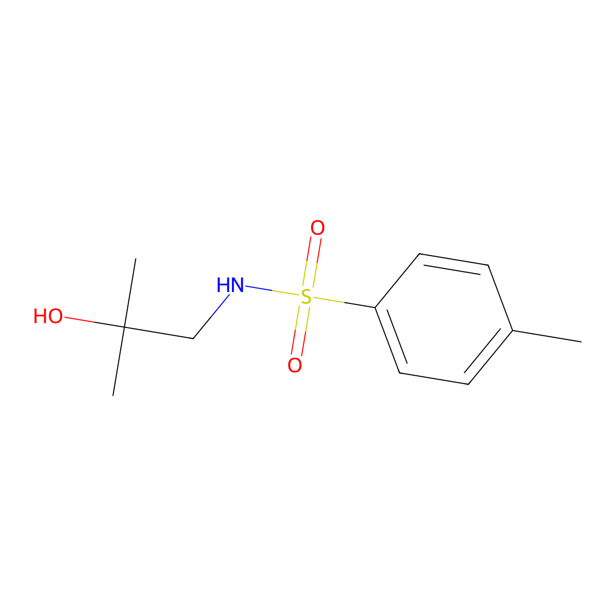 N-(2-hydroxy-2-methylpropyl)-4-methylbenzenesulfonamide molecular structure, CAS 29668-57-3