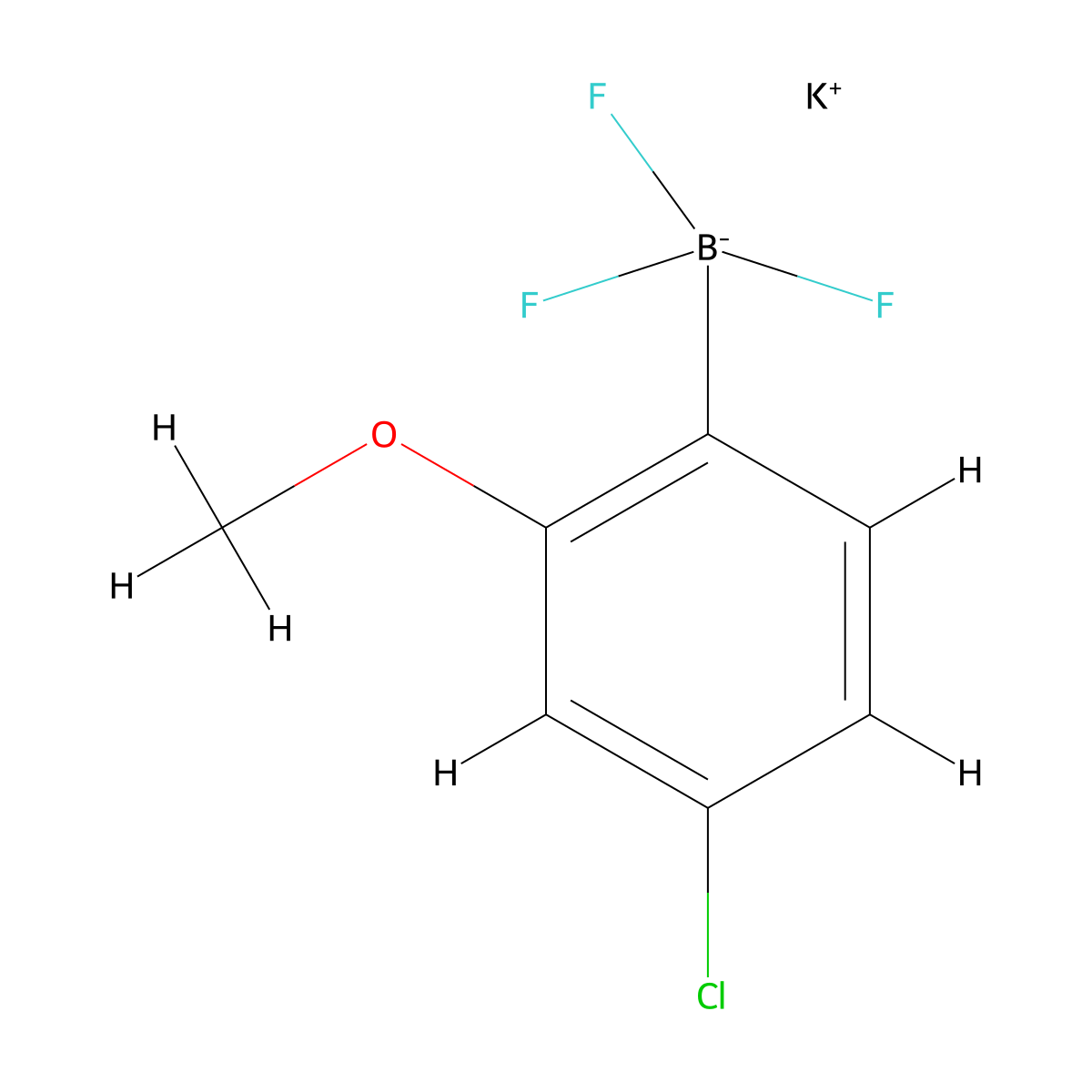 Potassium (4-chloro-2-methoxyphenyl)trifluoroborate molecular structure, CAS 2966933-52-6