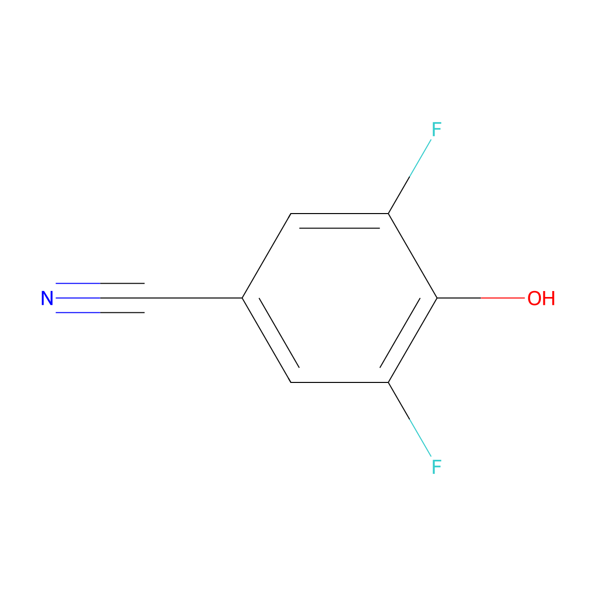 3,5-Difluoro-4-hydroxy-benzonitrile molecular structure, CAS 2967-54-6