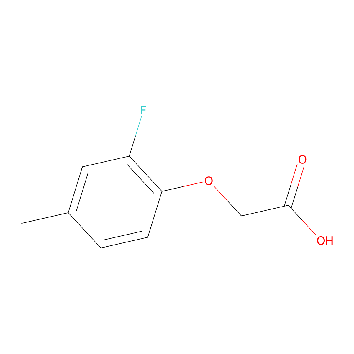 2-(2-Fluoro-4-methylphenoxy)acetic acid molecular structure, CAS 2967-69-3