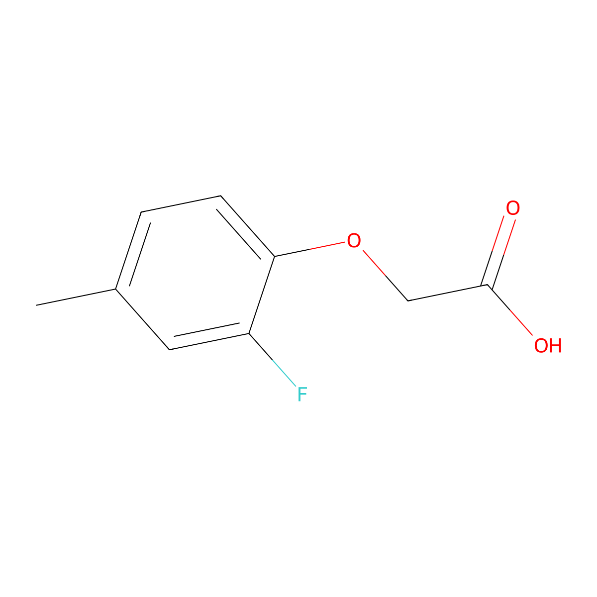 2-(2-Fluoro-4-methylphenoxy)acetic acid molecular structure, CAS 2967-69-3
