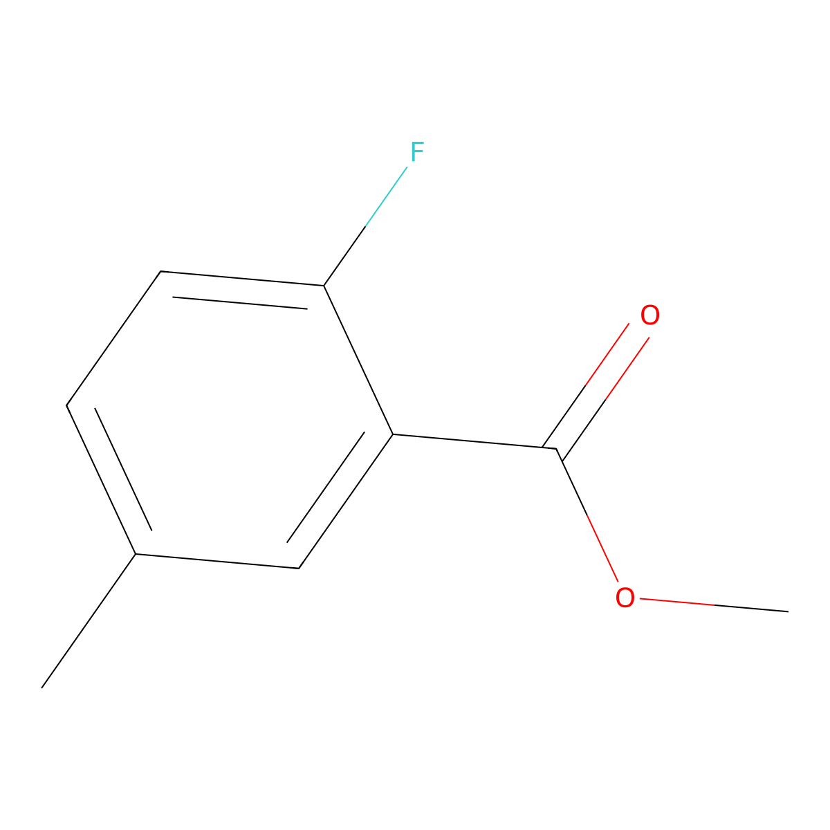 Methyl 2-fluoro-5-methylbenzoate molecular structure, CAS 2967-93-3
