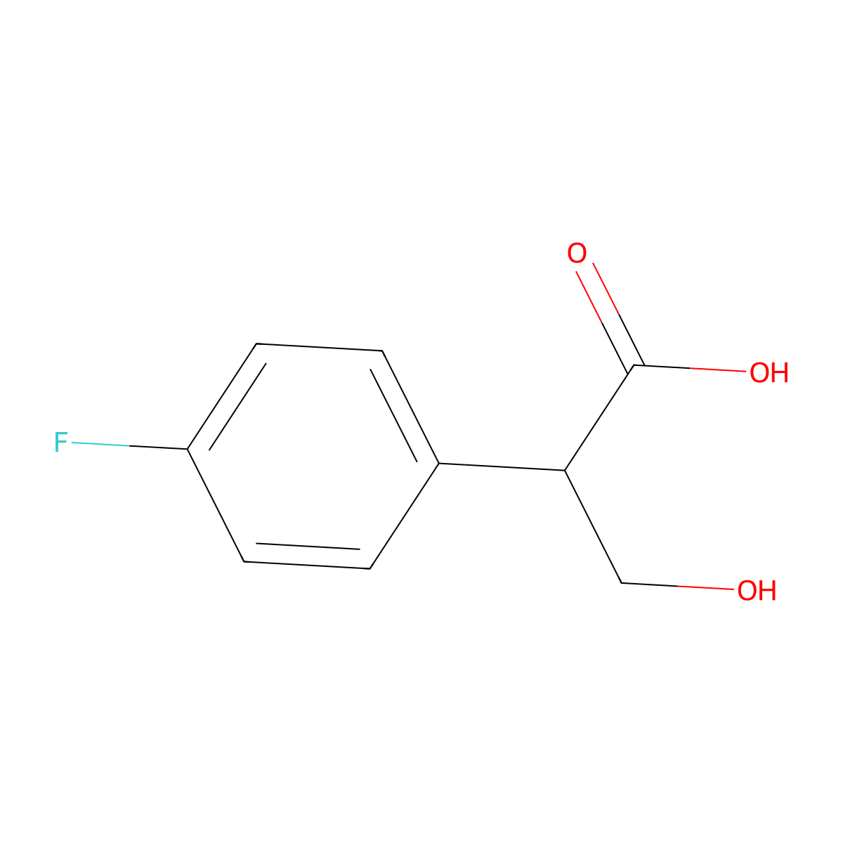2-(4-Fluorophenyl)-3-hydroxypropanoic acid molecular structure, CAS 2967-95-5