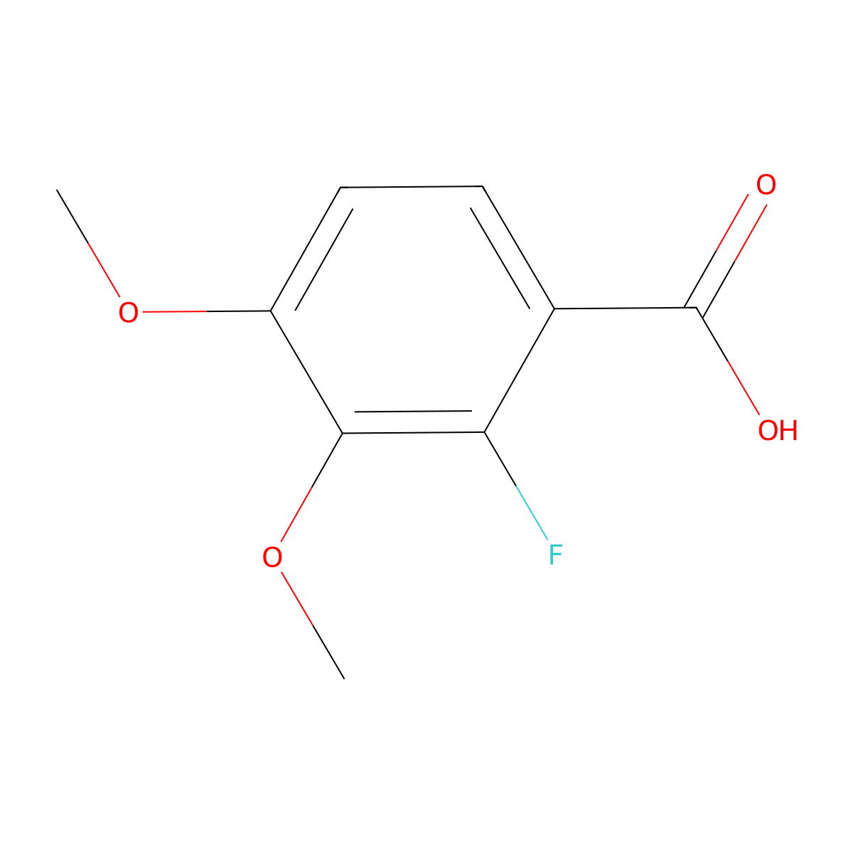 2-Fluoro-3,4-dimethoxybenzoic acid molecular structure, CAS 2967-96-6