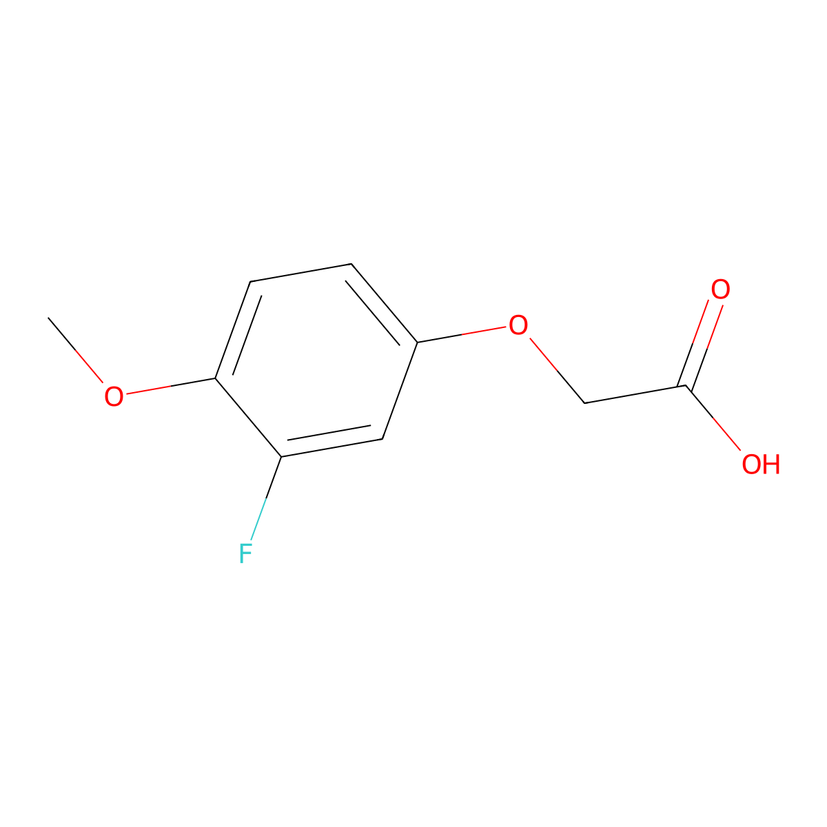 2-(3-Fluoro-4-methoxyphenoxy)acetic acid molecular structure, CAS 2967-97-7