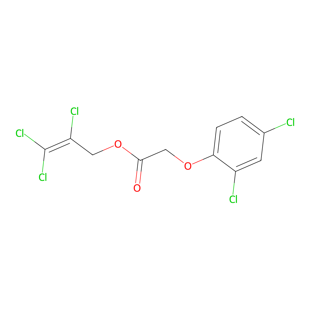 Acetic acid, (2,4-dichlorophenoxy)-, 2,3,3-trichloro-2-propenyl ester molecular structure, CAS 29670-84-6