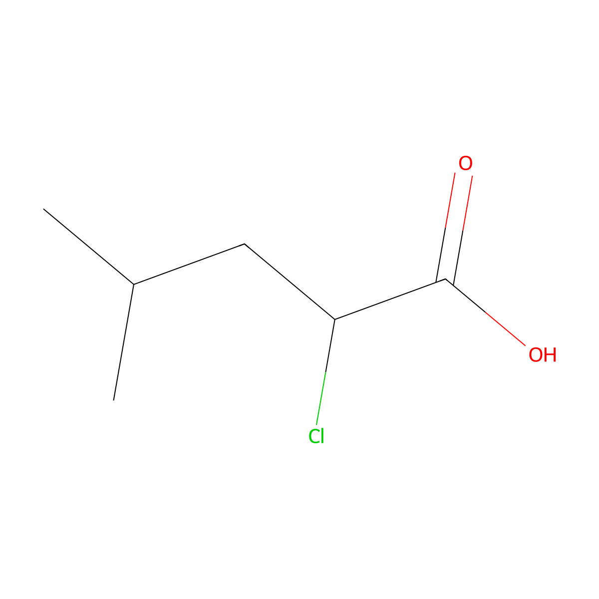 2-Chloro-4-methylpentanoic acid molecular structure, CAS 29671-29-2