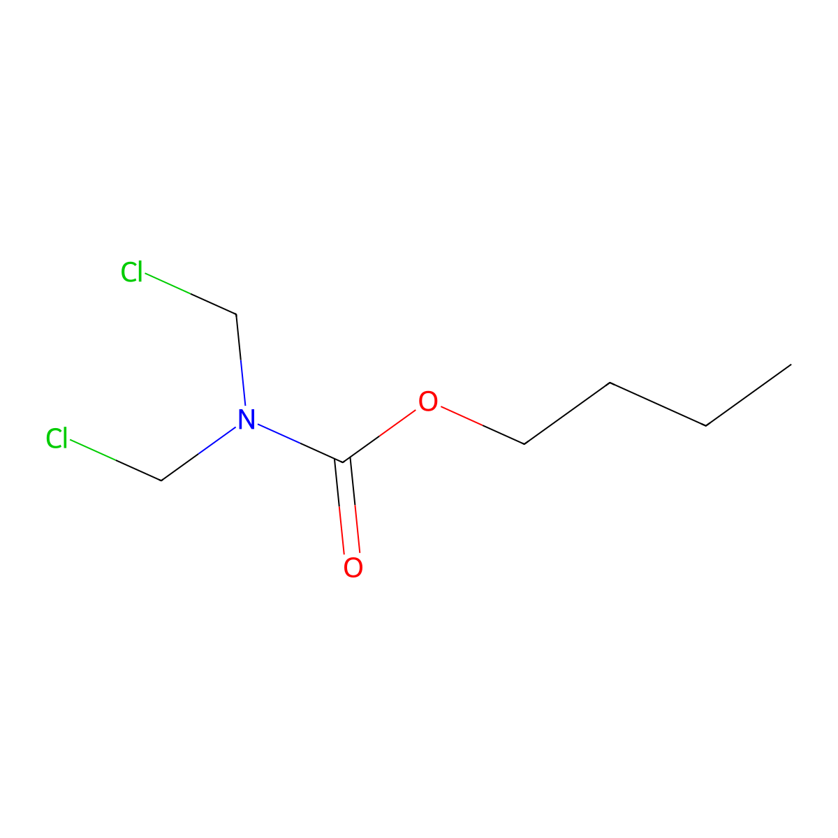 Butyl bis(chloromethyl)carbamate molecular structure, CAS 29672-00-2