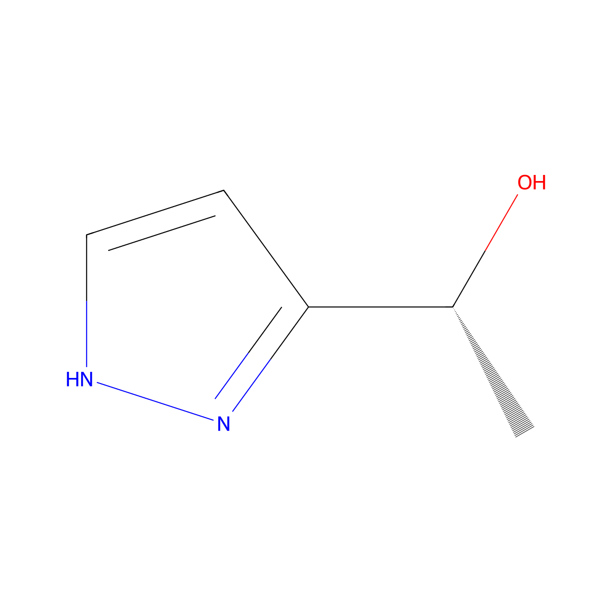(1r)-1-(1h-Pyrazol-5-yl)ethan-1-ol molecular structure, CAS 29673-18-5