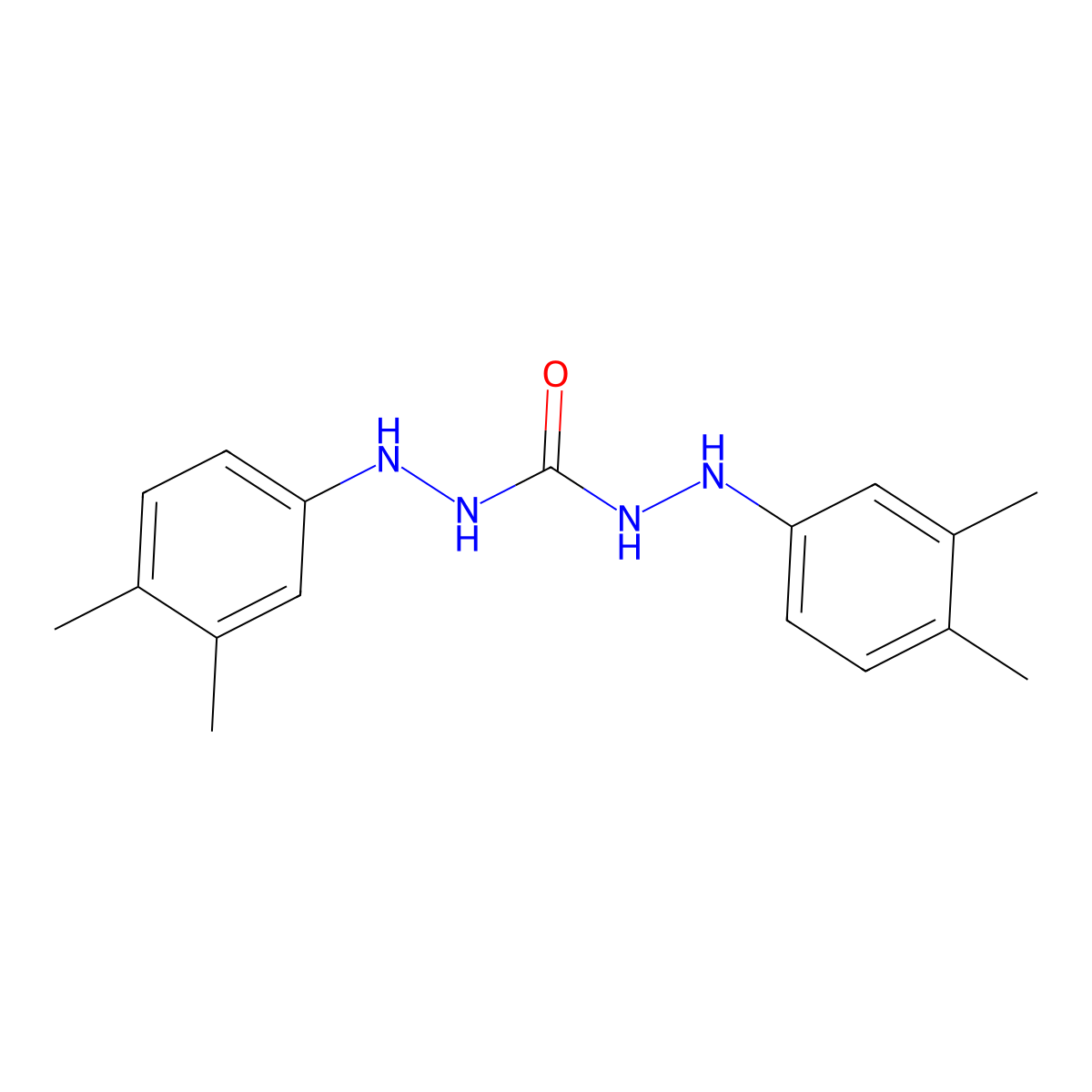 1,3-Bis[(3,4-dimethylphenyl)amino]urea molecular structure, CAS 29674-79-1