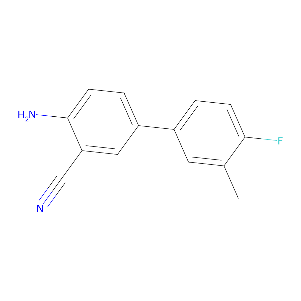 4-Amino-4'-fluoro-3'-methyl-[1,1'-biphenyl]-3-carbonitrile molecular structure, CAS 2967478-84-6