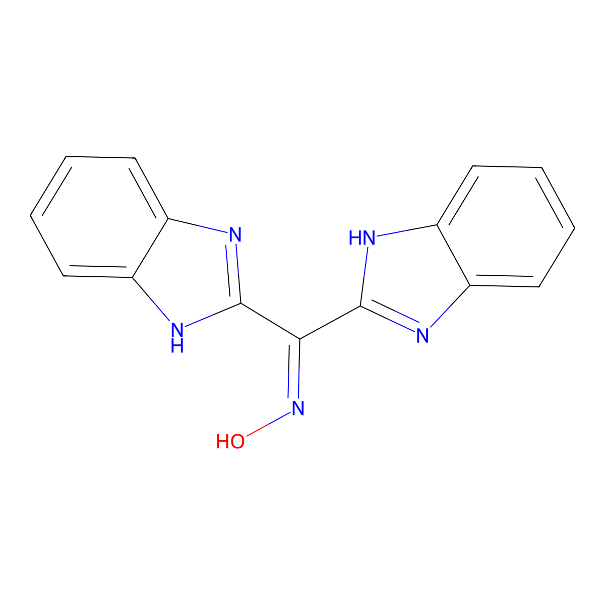 1H-Benzoimidazole, 2-[(1,3-dihydrobenzoimidazol-2-ylidene)nitrosomethyl]- molecular structure, CAS 296759-13-2
