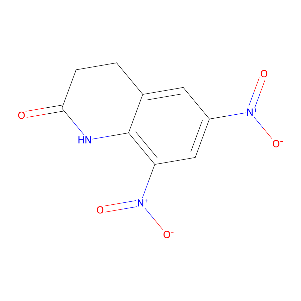 6,8-Dinitro-3,4-dihydroquinolin-2(1H)-one molecular structure, CAS 296759-27-8