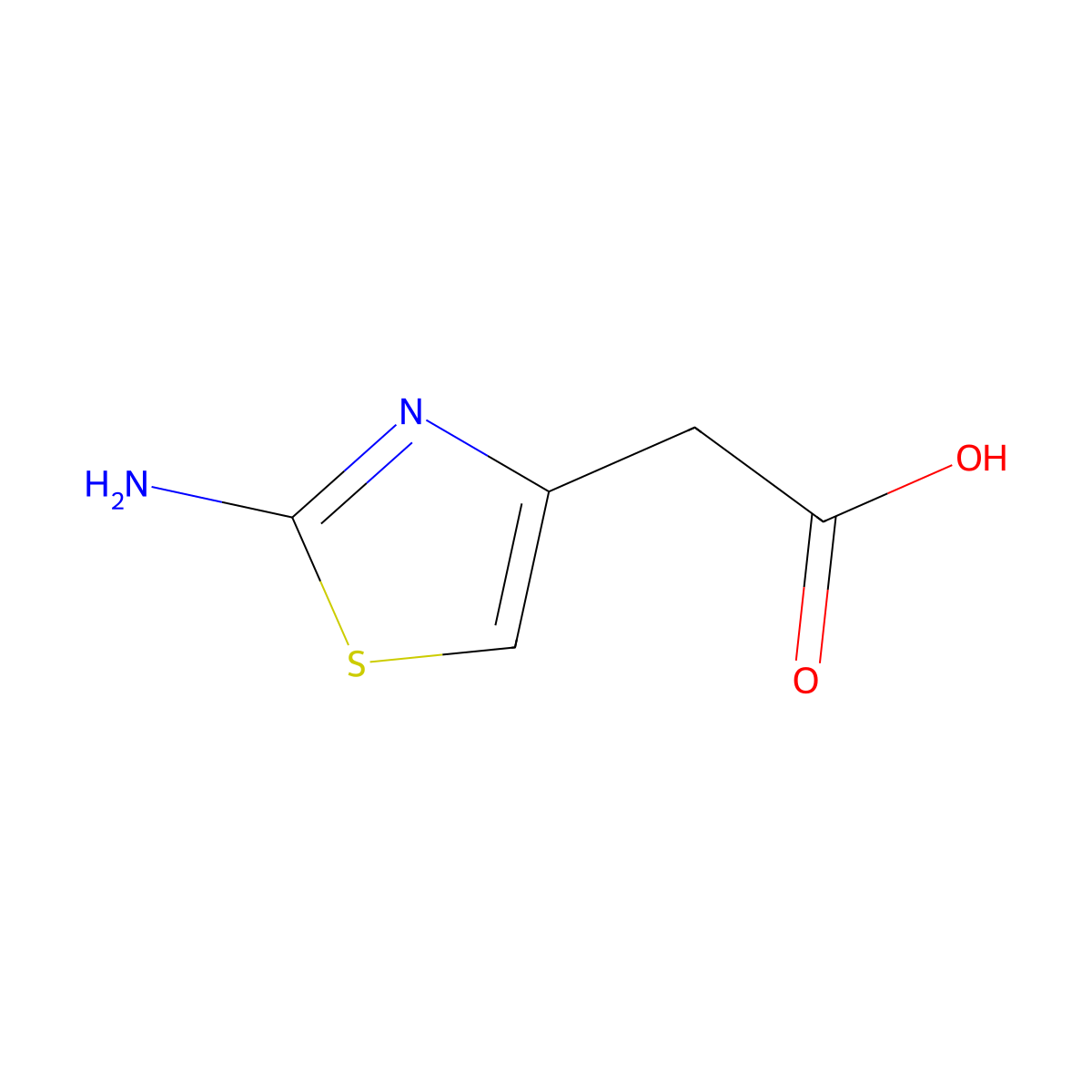 (2-Amino-1,3-thiazol-4-yl)acetic acid molecular structure, CAS 29676-71-9