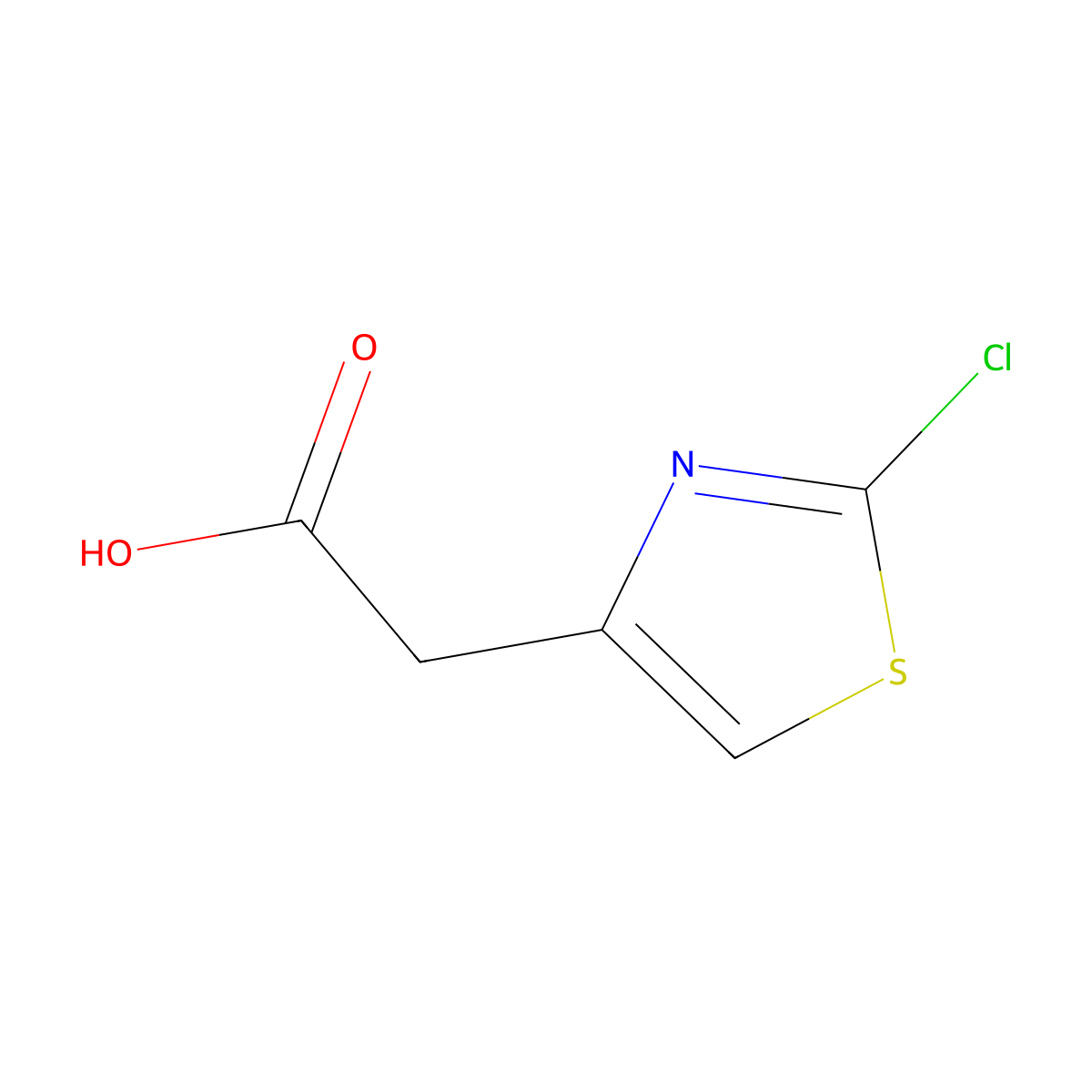 2-(2-Chloro-1,3-thiazol-4-yl)acetic acid molecular structure, CAS 29676-72-0