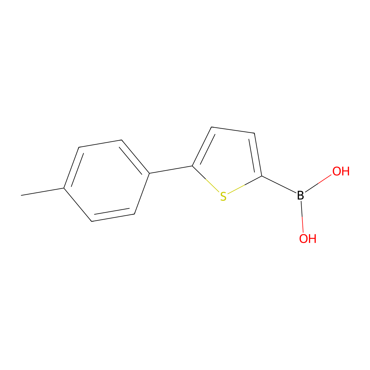 5-(4-Methylphenyl)thiophene-2-boronic acid molecular structure, CAS 296768-49-5
