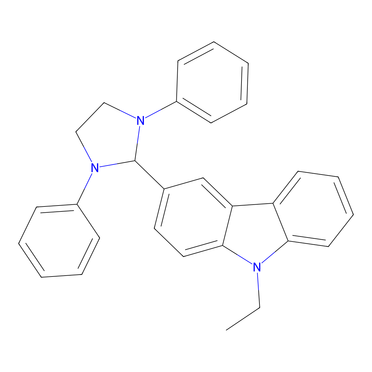 3-(1,3-diphenyl-2-imidazolidinyl)-9-ethyl-9H-carbazole molecular structure, CAS 296769-78-3