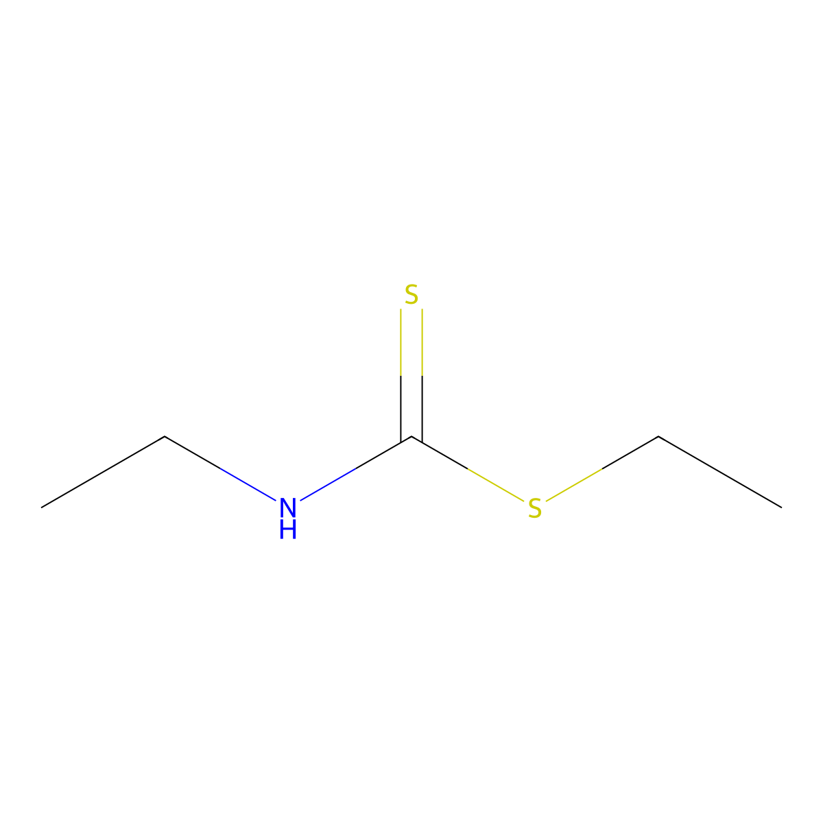 N-ethyl(ethylsulfanyl)carbothioamide molecular structure, CAS 29677-64-3