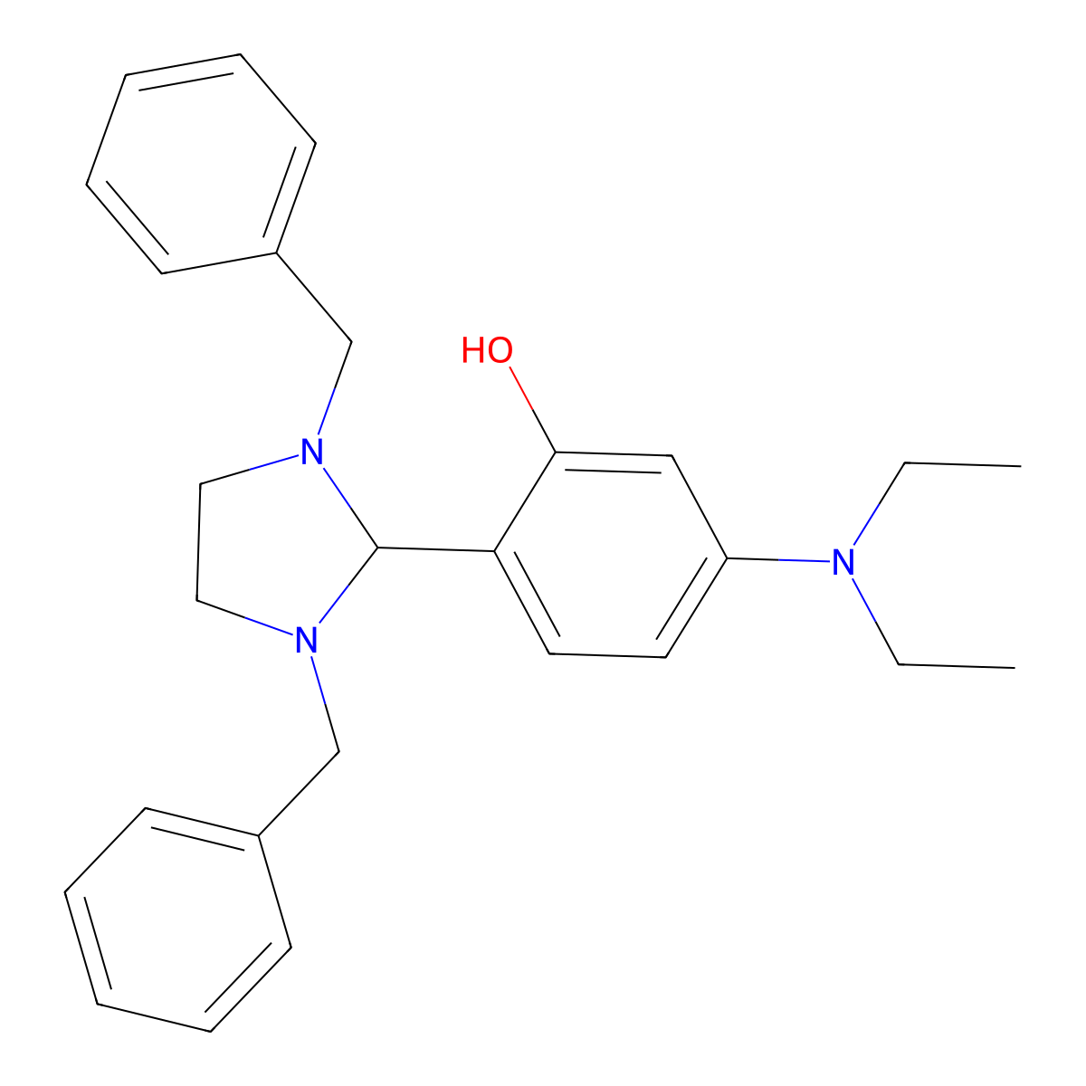 2-(1,3-Dibenzylimidazolidin-2-yl)-5-(diethylamino)phenol molecular structure, CAS 296770-14-4