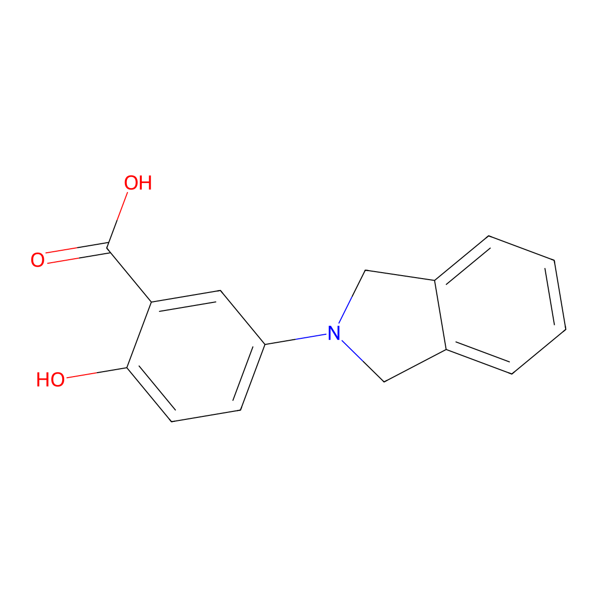 5-(2,3-dihydro-1H-isoindol-2-yl)-2-hydroxybenzoic acid molecular structure, CAS 296770-19-9