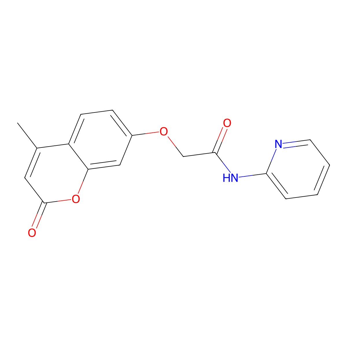 2-(4-methyl-2-oxochromen-7-yl)oxy-N-pyridin-2-ylacetamide molecular structure, CAS 296770-94-0