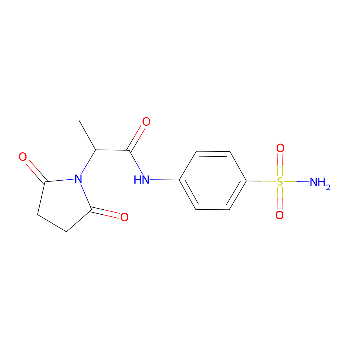 2-(2,5-dioxopyrrolidin-1-yl)-N-(4-sulfamoylphenyl)propanamide molecular structure, CAS 296771-09-0
