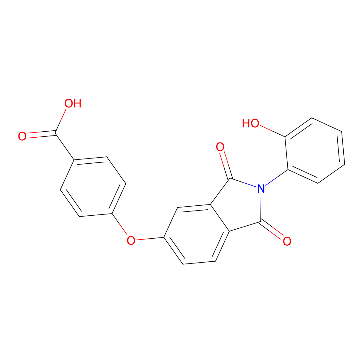 4-{[2-(2-hydroxyphenyl)-1,3-dioxo-2,3-dihydro-1H-isoindol-5-yl]oxy}benzoic acid molecular structure, CAS 296771-14-7