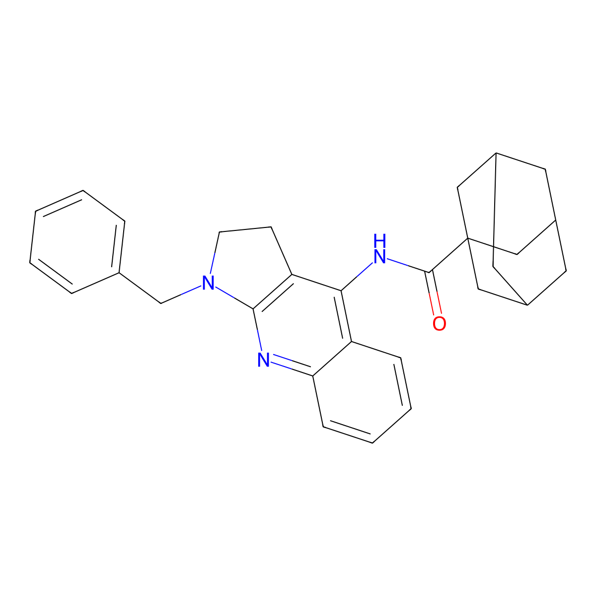 N-(1-benzyl-2,3-dihydropyrrolo[2,3-b]quinolin-4-yl)adamantane-1-carboxamide molecular structure, CAS 296771-59-0