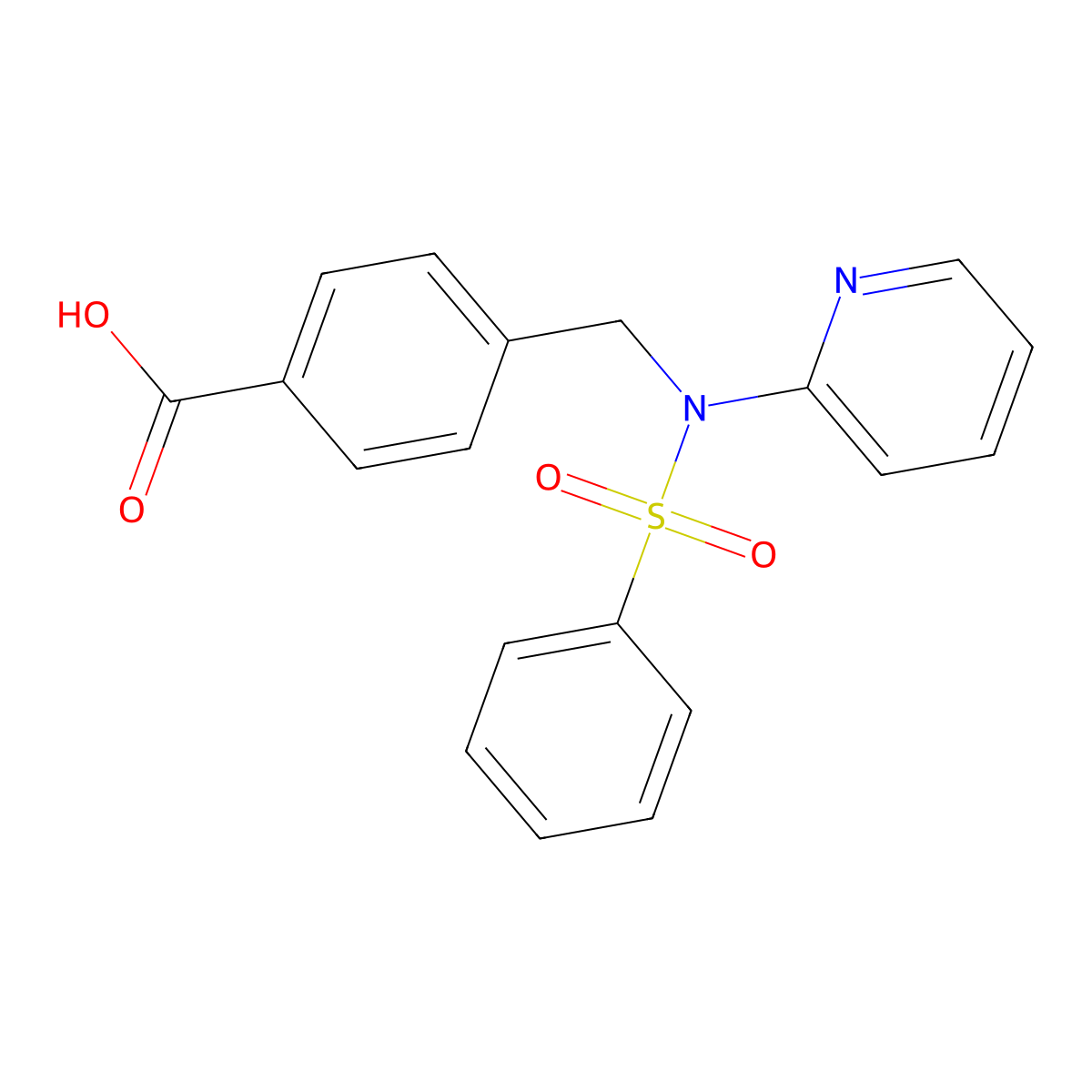 4-([(Phenylsulfonyl)(pyridin-2-yl)amino]methyl)benzoic acid molecular structure, CAS 296772-87-7