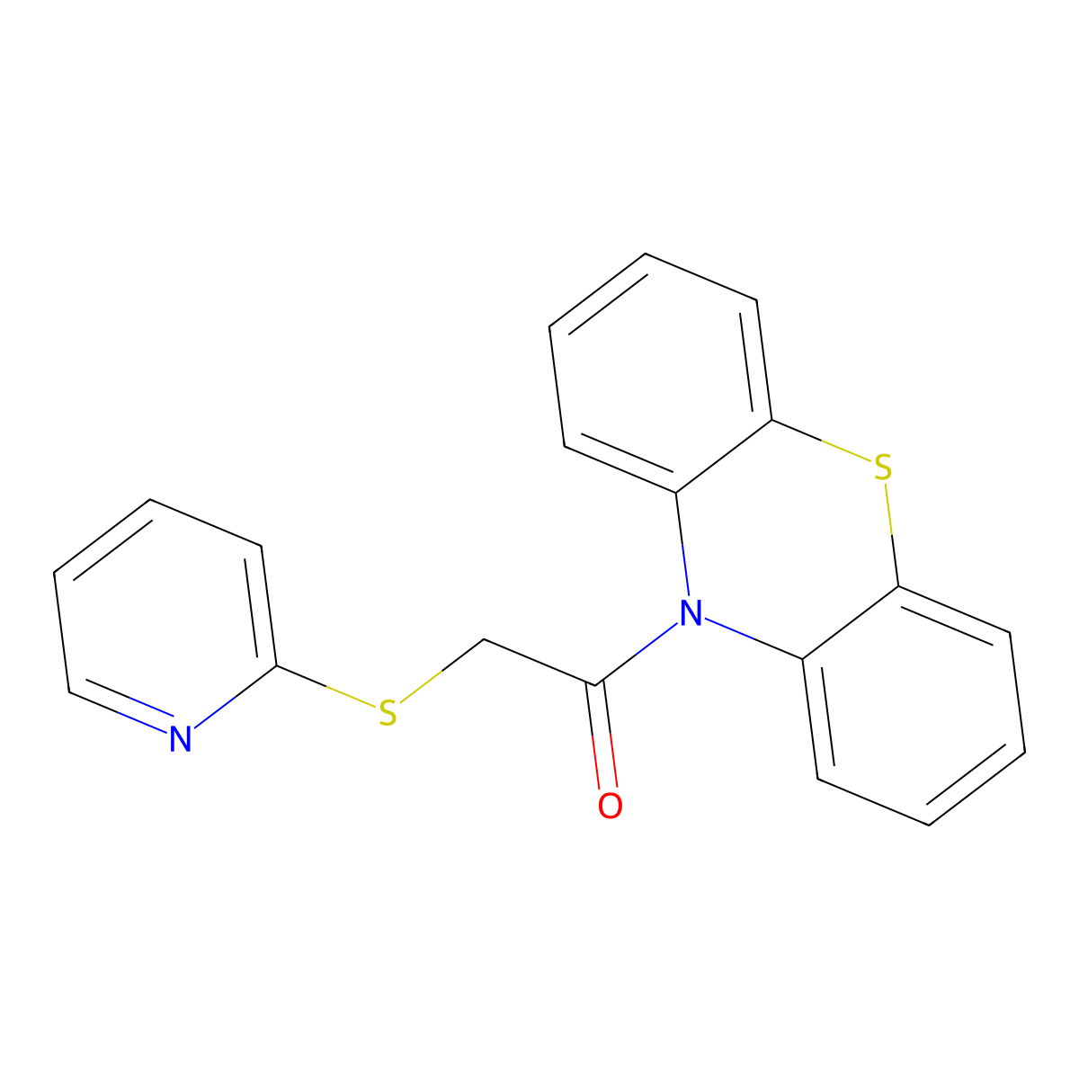 1-(10H-phenothiazin-10-yl)-2-(pyridin-2-ylsulfanyl)ethanone molecular structure, CAS 296772-97-9