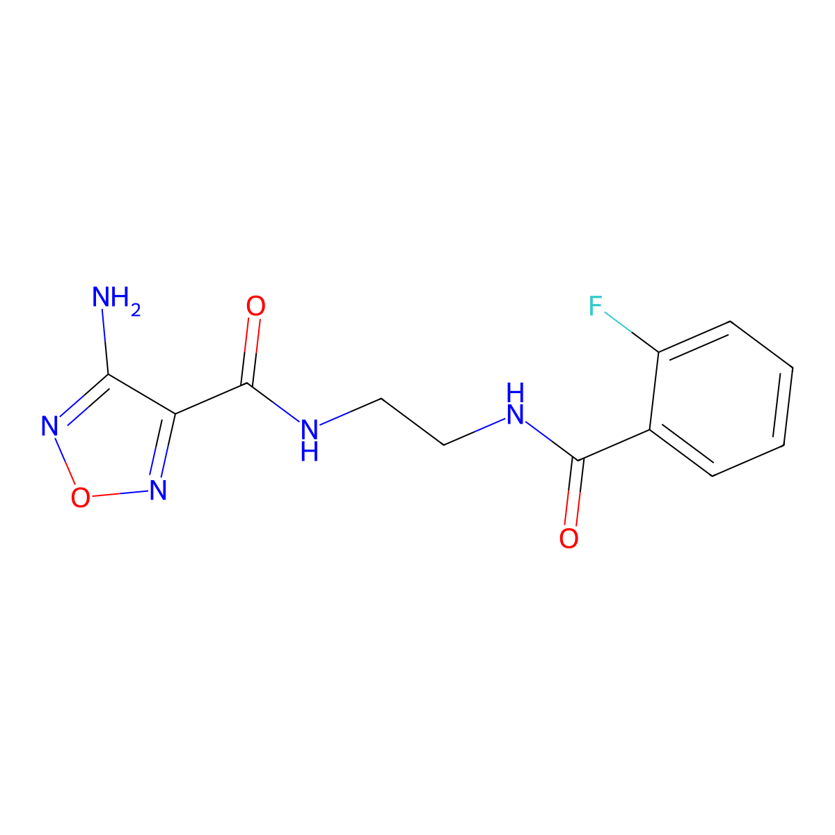 4-amino-N-[2-[(2-fluorobenzoyl)amino]ethyl]-1,2,5-oxadiazole-3-carboxamide molecular structure, CAS 296773-03-0
