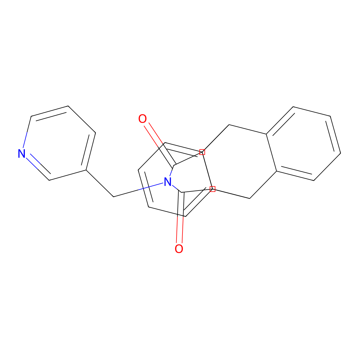 13-(pyridin-3-ylmethyl)-10,11-dihydro-9H-9,10-[3,4]epipyrroloanthracene-12,14(13H,15H)-dione molecular structure, CAS 296773-18-7