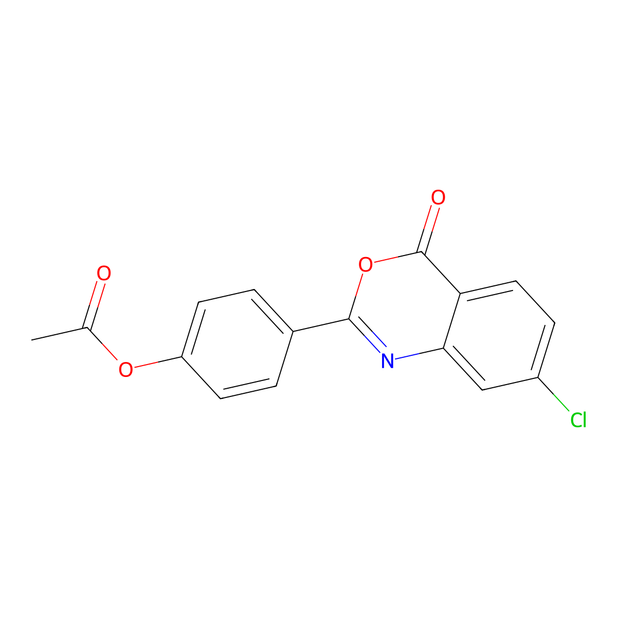 4-(7-chloro-4-oxo-4H-3,1-benzoxazin-2-yl)phenyl acetate molecular structure, CAS 296773-40-5