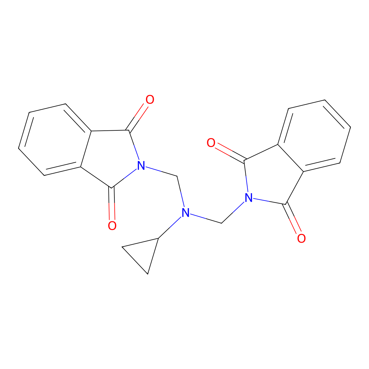 2-[[Cyclopropyl-[(1,3-dioxoisoindol-2-yl)methyl]amino]methyl]isoindole-1,3-dione molecular structure, CAS 296773-43-8