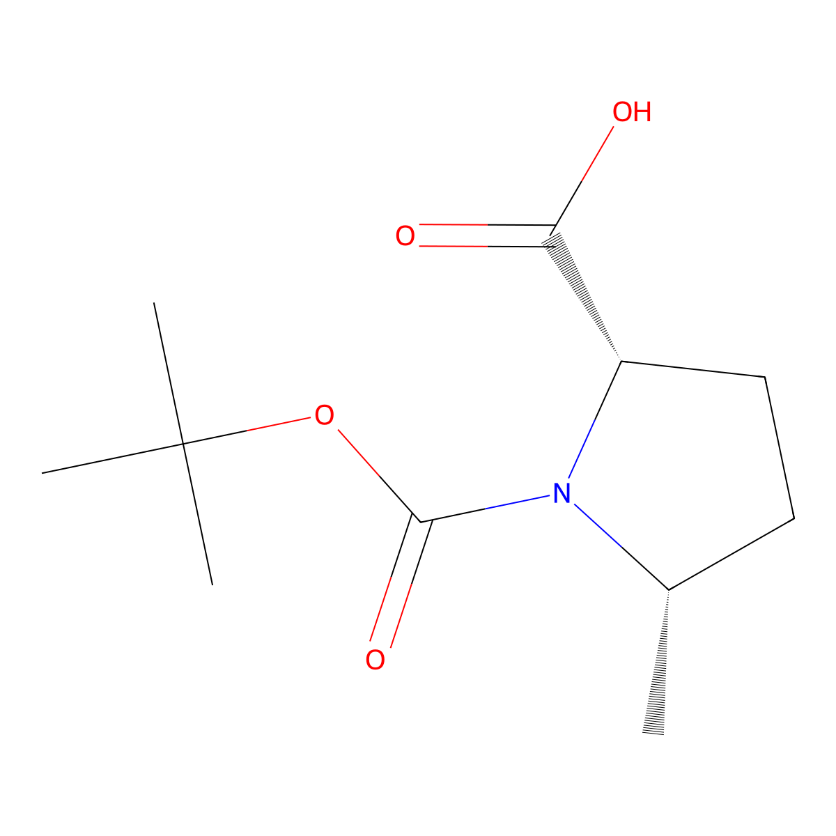 (5S)-1-(tert-Butoxycarbonyl)-5-methyl-L-proline molecular structure, CAS 296775-05-8