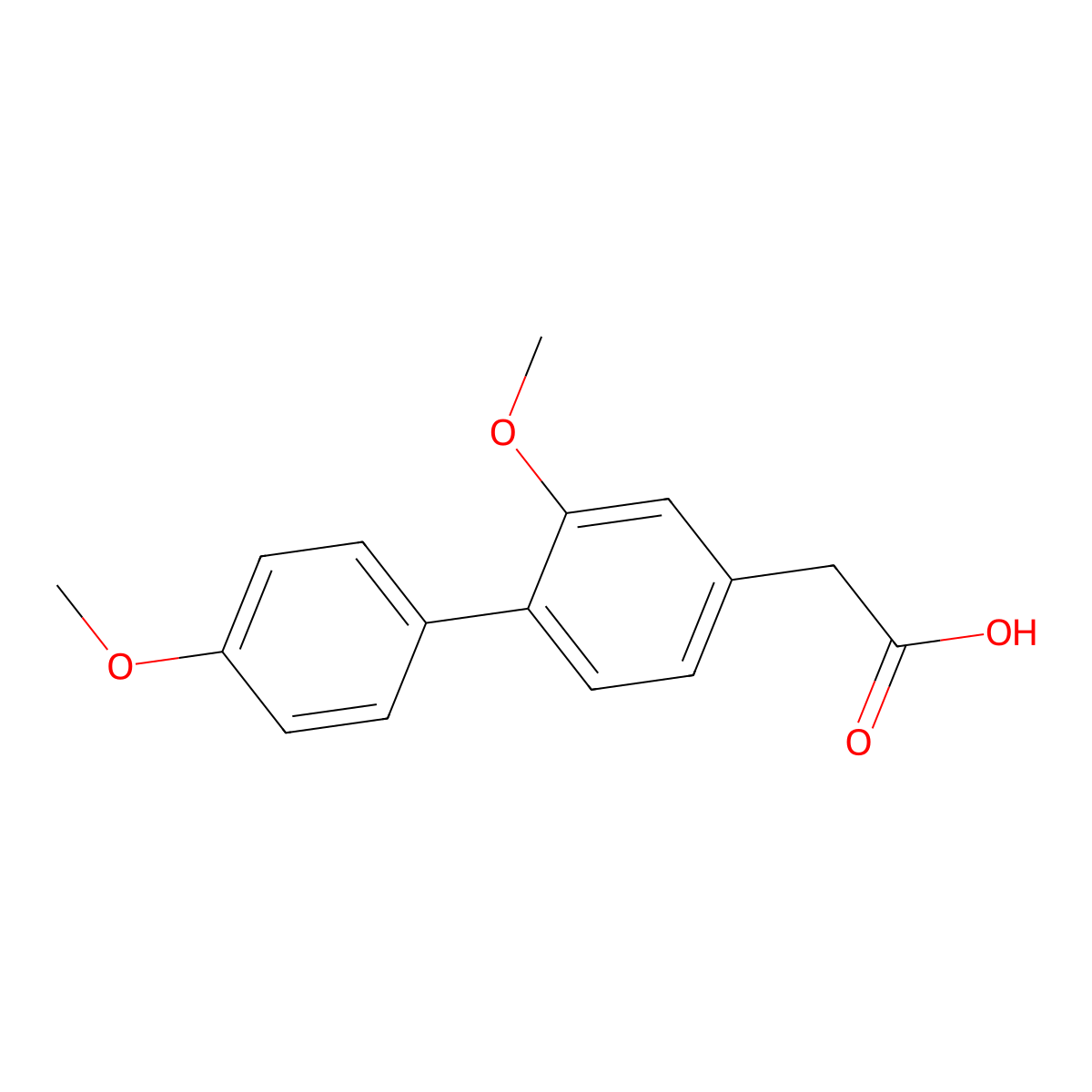 2,4'-Dimethoxy-biphenyl-4-acetic acid molecular structure, CAS 296777-84-9