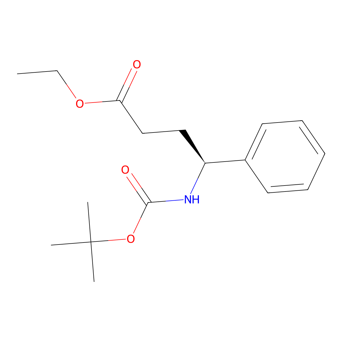 (S)-Ethyl 4-((tert-butoxycarbonyl)amino)-4-phenylbutanoate molecular structure, CAS 296778-55-7