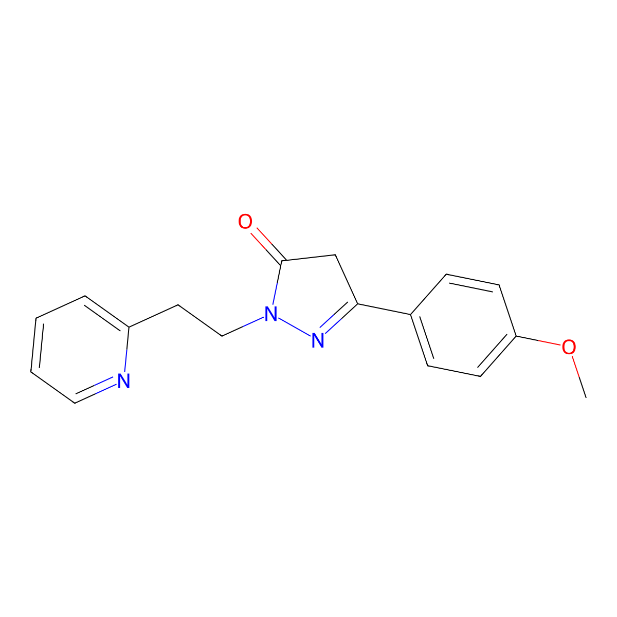 5-(4-methoxyphenyl)-2-(2-pyridin-2-ylethyl)-4H-pyrazol-3-one molecular structure, CAS 296790-27-7