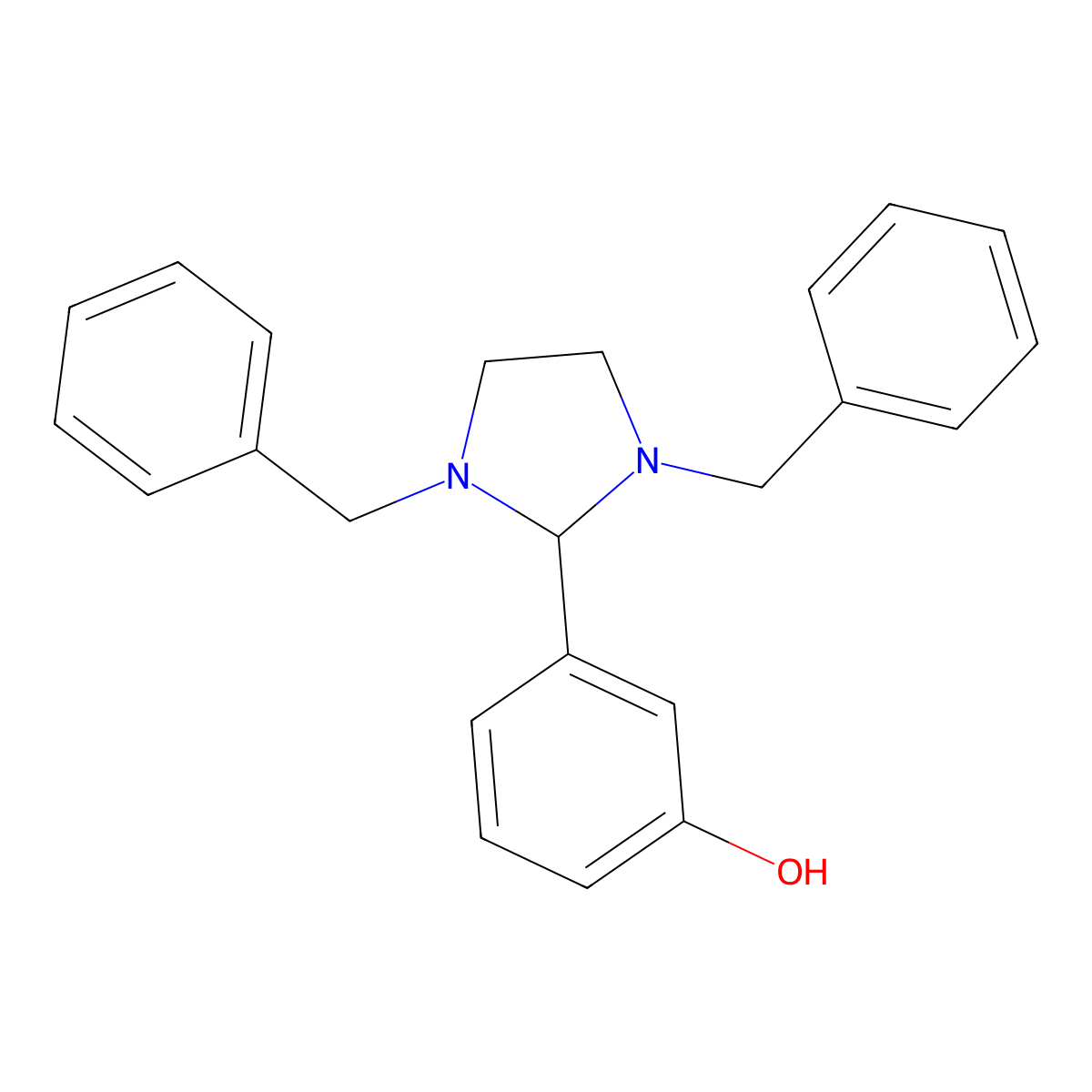 3-(1,3-Dibenzylimidazolidin-2-yl)phenol molecular structure, CAS 296791-16-7