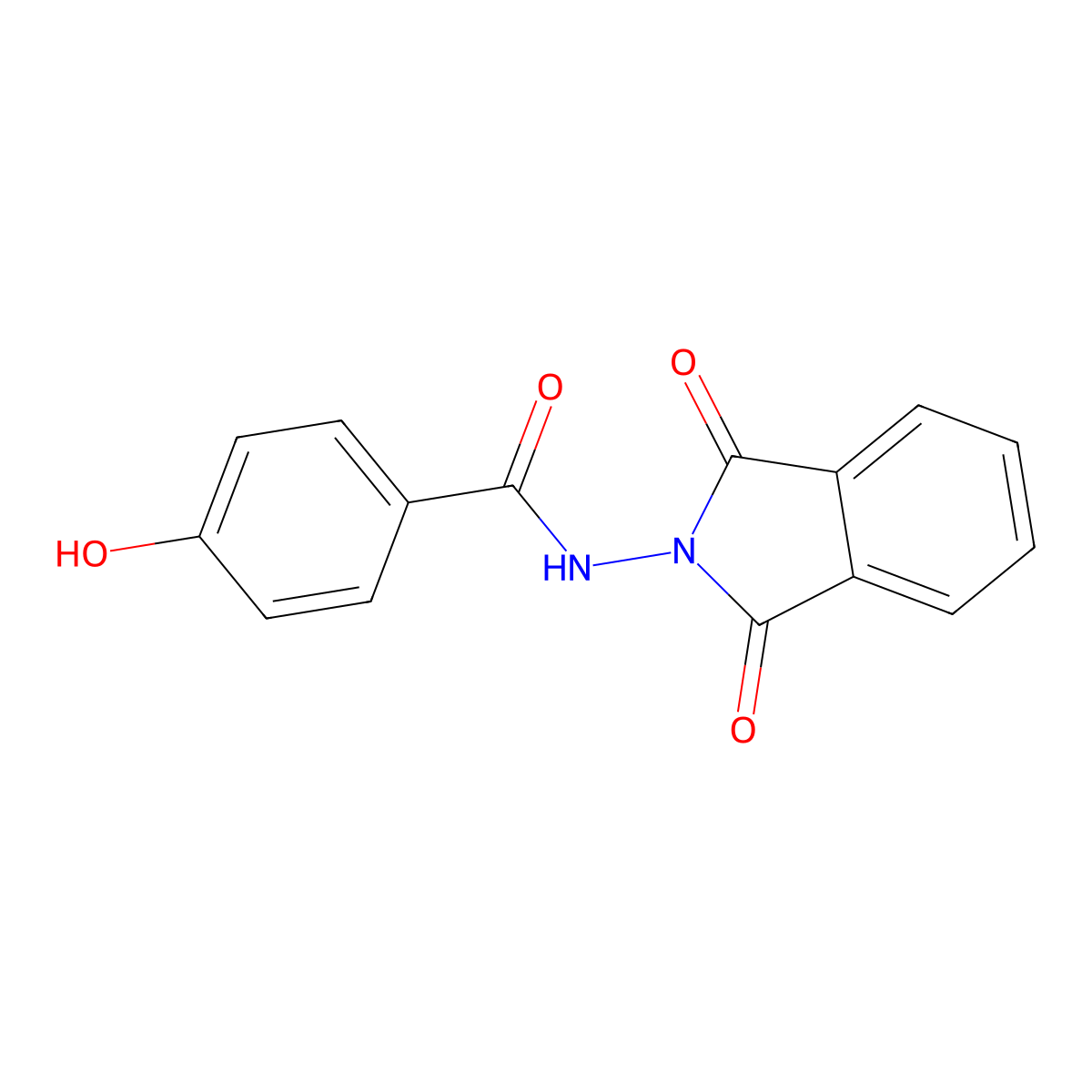 N-(1,3-dioxoisoindol-2-yl)-4-hydroxybenzamide molecular structure, CAS 296791-43-0