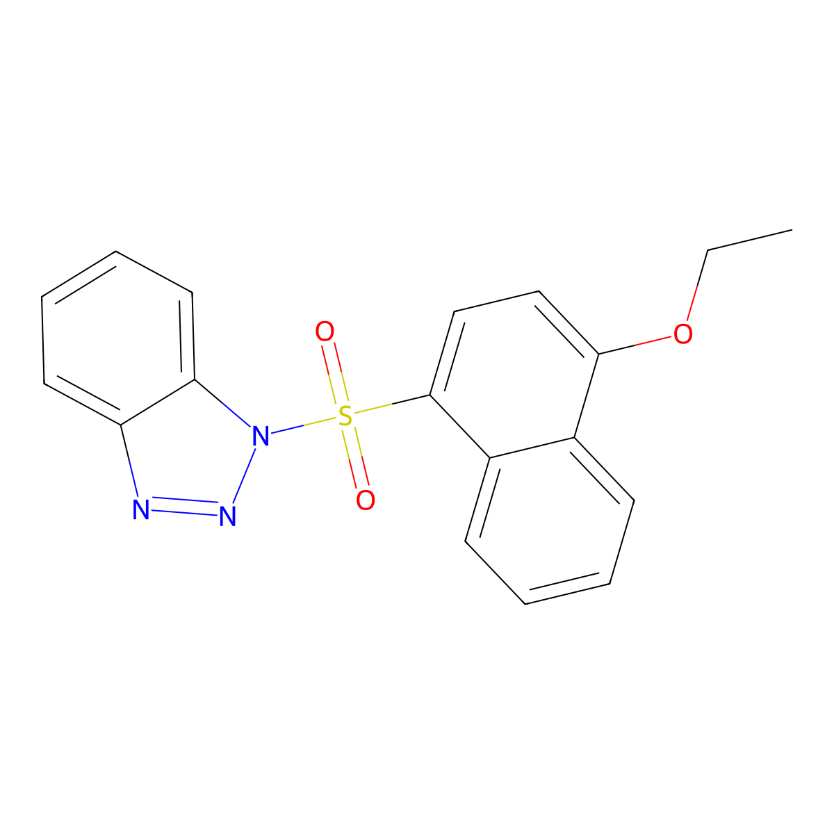 1-(4-Ethoxynaphthalen-1-yl)sulfonylbenzotriazole molecular structure, CAS 296791-44-1