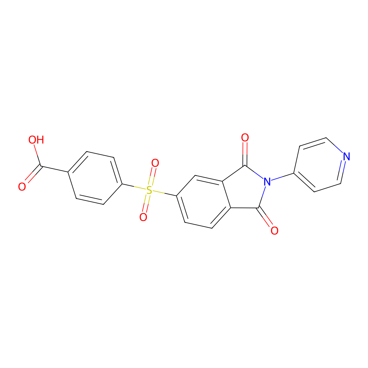 4-{[1,3-dioxo-2-(pyridin-4-yl)-2,3-dihydro-1H-isoindol-5-yl]sulfonyl}benzoic acid molecular structure, CAS 296792-19-3