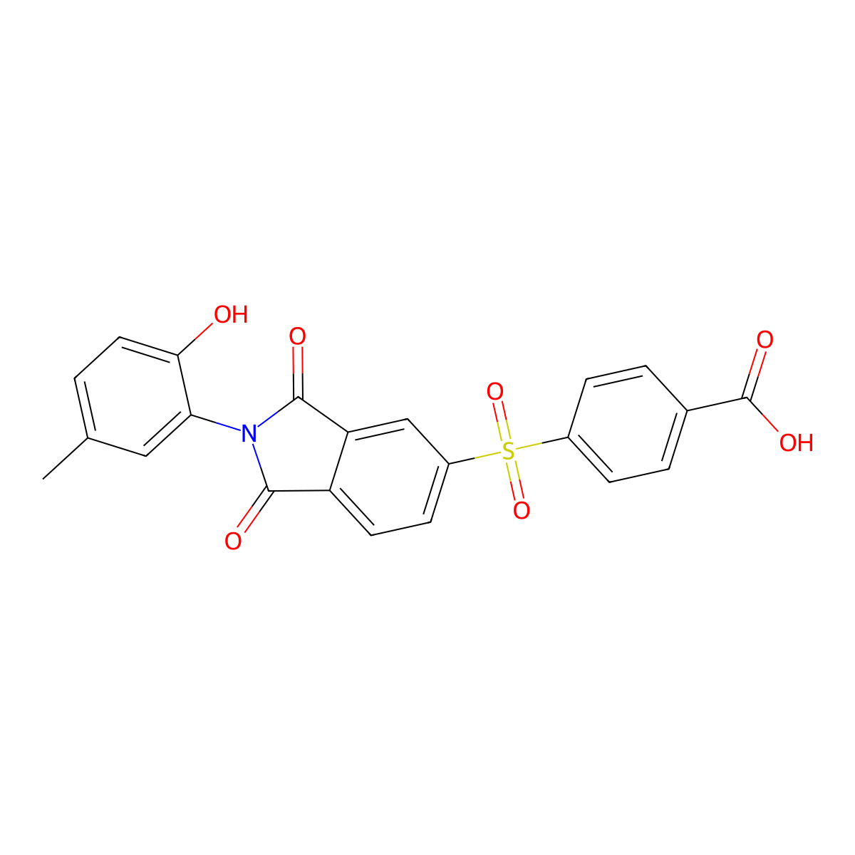 4-{[2-(2-hydroxy-5-methylphenyl)-1,3-dioxo-2,3-dihydro-1H-isoindol-5-yl]sulfonyl}benzoic acid molecular structure, CAS 296792-50-2